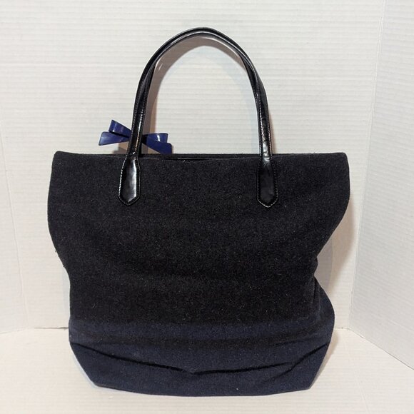 Coach Signature Stripe Wool Gray Blue NS Tote Bag - Picture 3 of 11
